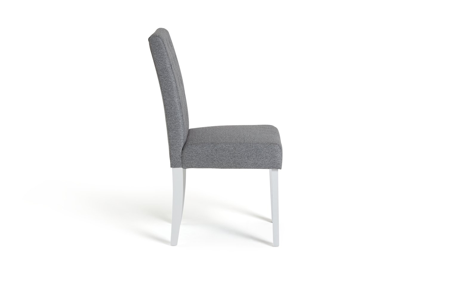 Argos Home Pair of Tweed Button Mid Back Chair -Grey & White Review