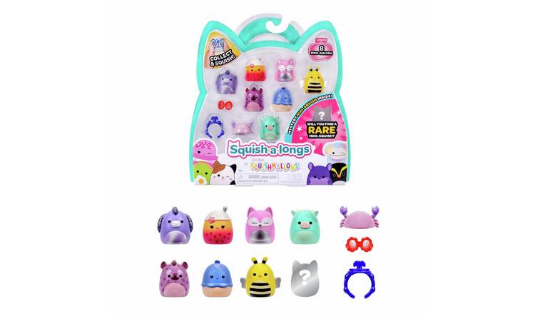 Squish-a-longs Pack of 8 1-Inch Collectible Figures