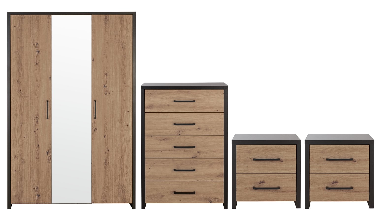 Argos Home Broadway 4 Piece 3 Door Wardrobe Set -Grey & Wood Review