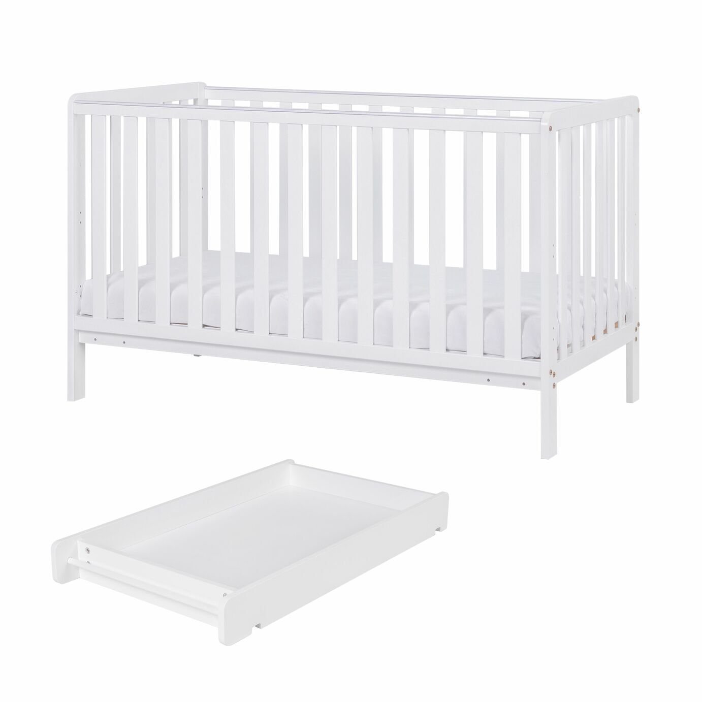 Malmo Baby Cot Bed, Cot Top Changer with Mattress Review