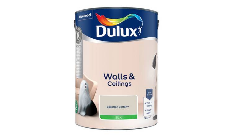 Dulux Walls & Ceilings Silk Paint Egyptian Cotton - 5L