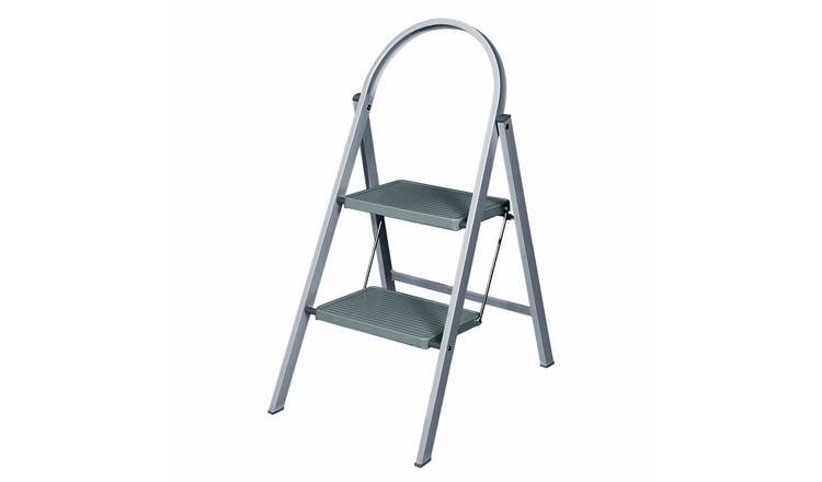 Werner 2 Tread Steel Framed Stepstool - Grey