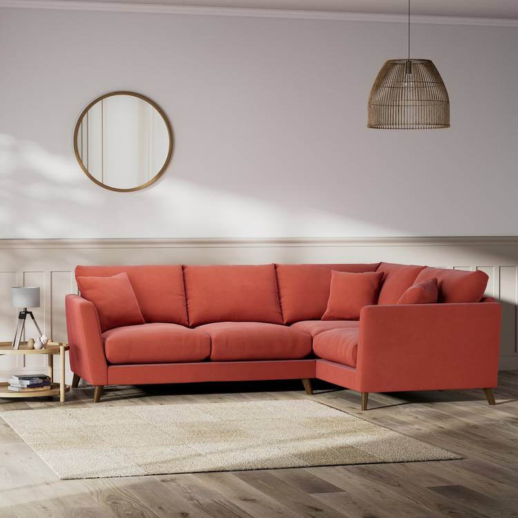 Habitat Lomond Right Hand Corner Sofa - Papaya - Dark Leg 0