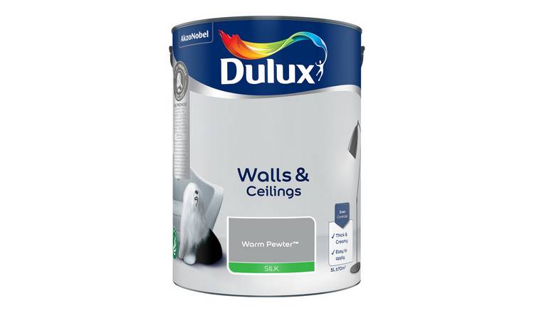 Dulux Walls & Ceilings Silk Paint Warm Pewter - 5L