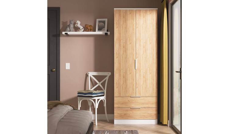 Welcome Orillia 2 Door 2 Drawer Wardrobe - White & Oak