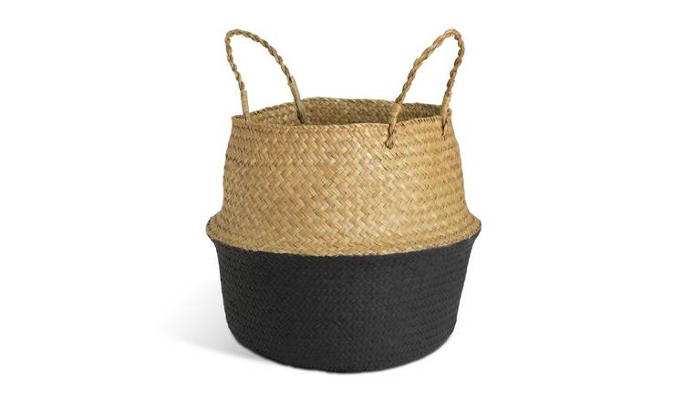 Habitat Seagrass Belly Storage Basket - Two Tone Black