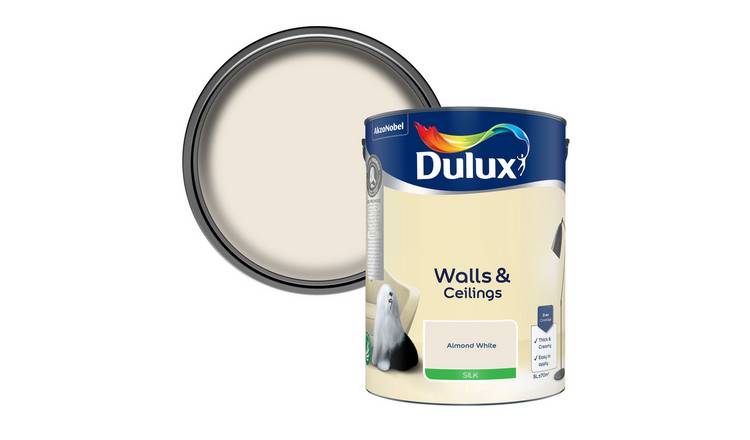 Dulux Walls & Ceilings Silk Paint Almond White - 5L