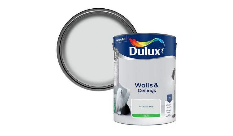 Dulux Walls & Ceilings Silk Paint Cornflower White - 5L