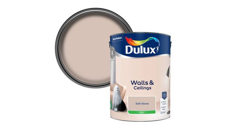 Dulux Walls & Ceilings Silk Paint Soft Stone - 5L
