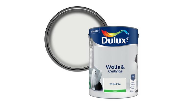 Dulux Walls & Ceilings Silk Paint White Mist - 5L