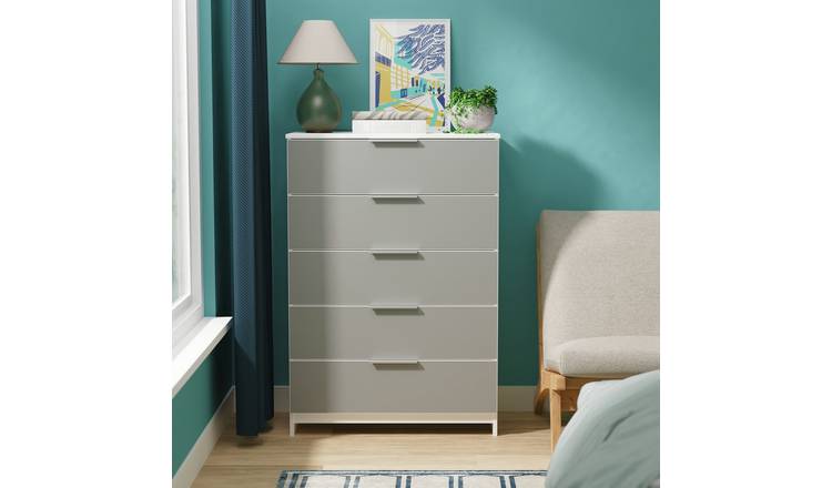 Welcome Orillia 5 Drawer Chest - White & Grey