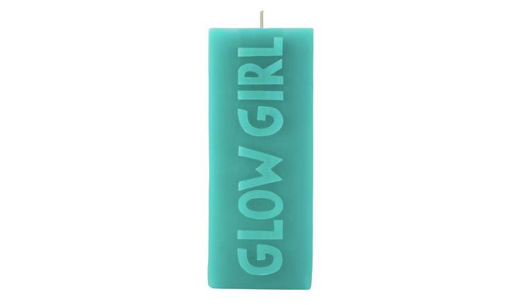 Argos Home  Glow Girl Block Text Candle  Jasmine & Pineapple