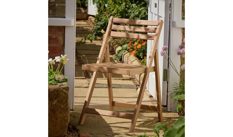 Argos Home Timber Folding Chair - Light Wood