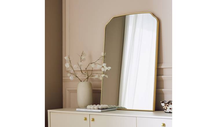 Argos Home Gold Effect Aluminium Arch Wall Mirror - 90x60cm