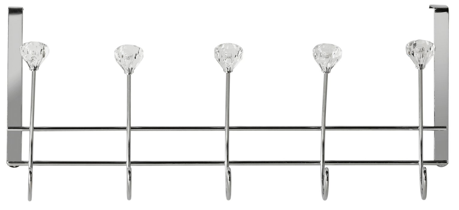 Argos Home Jewelled Over the Door Hooks - Chrome