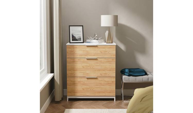 Welcome Orillia 3 Drawer Chest -  White & Oak