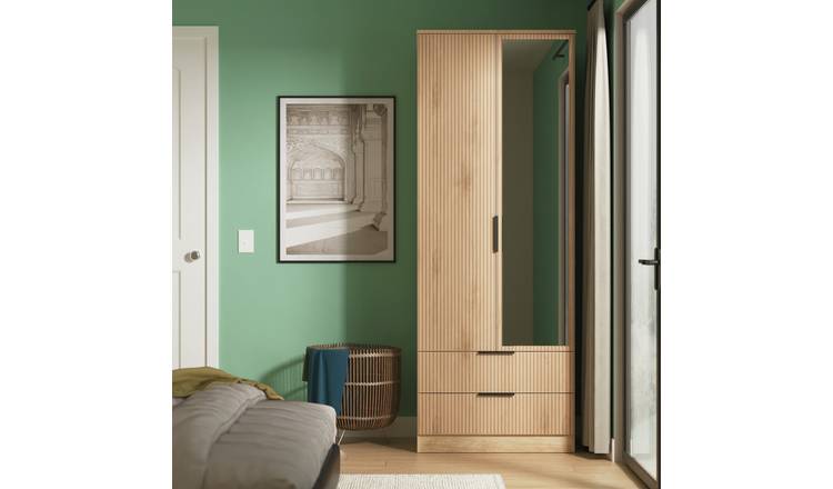 Welcome Tofino 2 Door Mirror Wardrobe - Oak