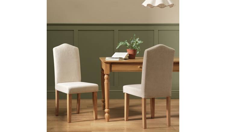 Argos Home Midback Pair of Fabric Dining Chairs - Cream