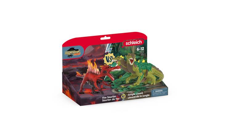 Schleich Fire Saurian Vs Jungle Lizard Playset