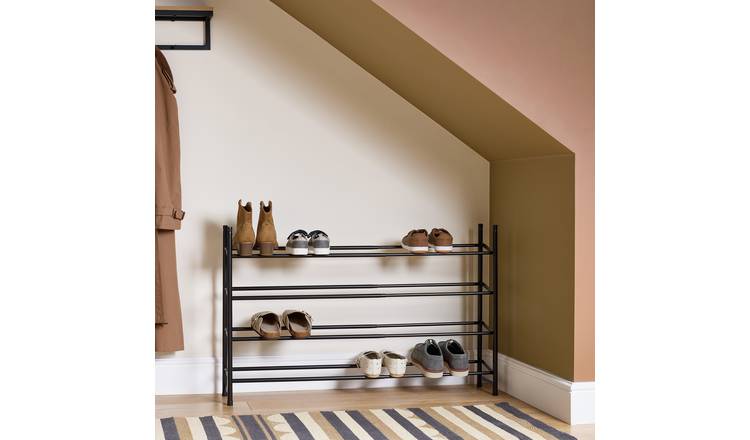 Argos Home Yori 4 Shelf Extendable Shoe Rack - Black