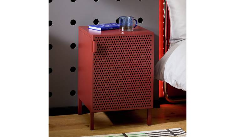 Habitat Landan 1 Door Bedside Table - Burgundy
