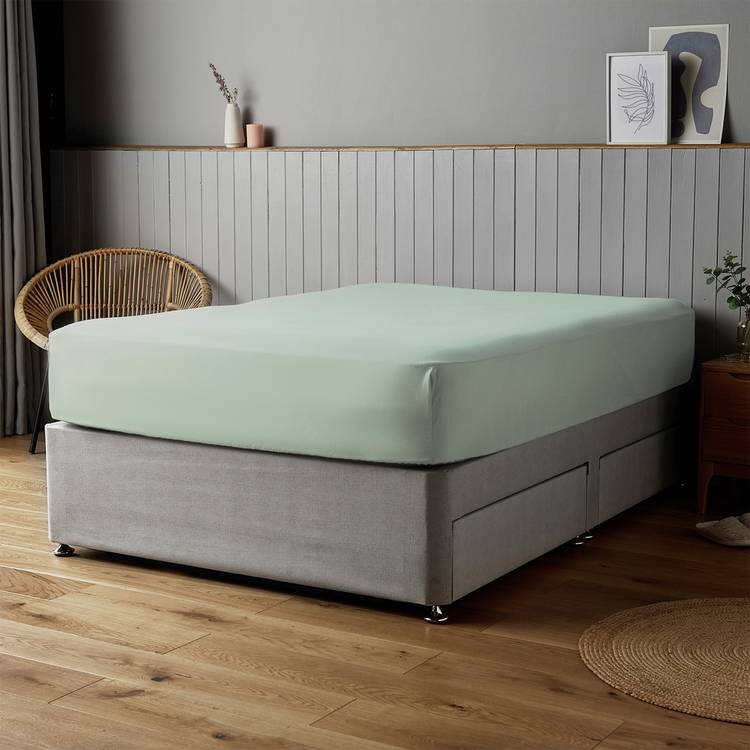 Silentnight Supersoft Plain Light Blue Fitted Sheet - Single 0