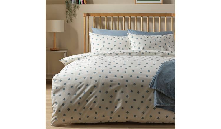 Argos Home Monochrome Spot Blue Bedding Set - Superking