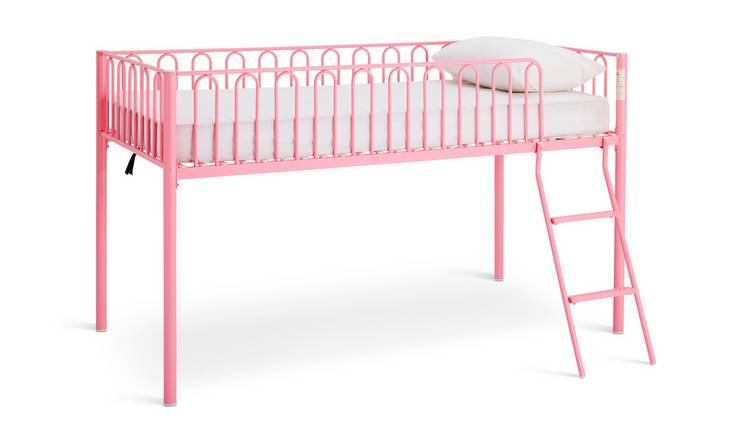 Argos Home Single Metal Midsleeper Bed Frame - Pink