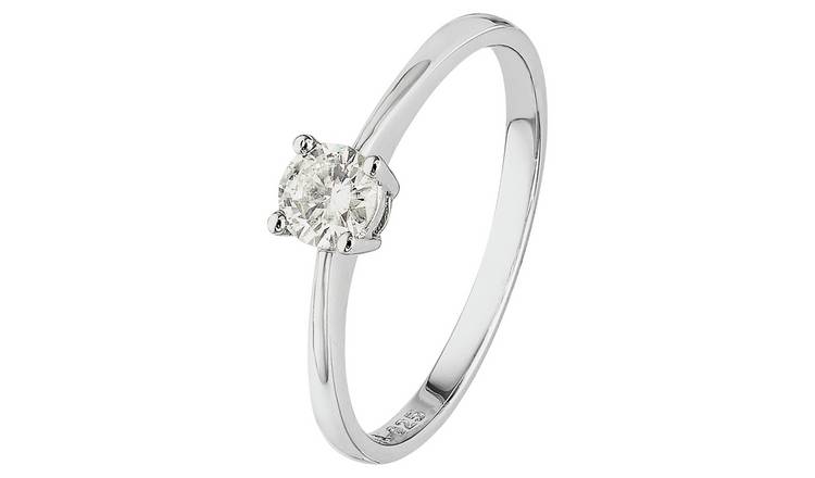 Revere 9ct White Gold 0.25ct Diamond Engagement Ring - O