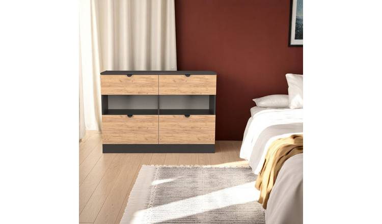 Welcome Canmore 4 Drawer Chest - Graphite & Oak