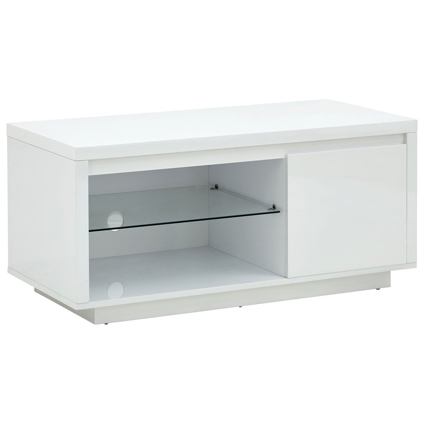 Polar 1 Door TV Unit - White Gloss