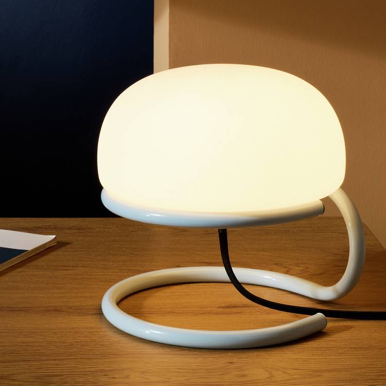 Habitat Blake Opal Glass Table Lamp - Blue 0