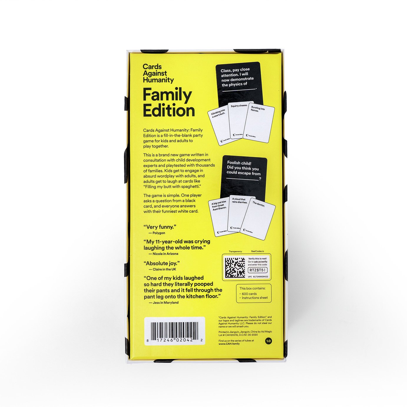 Cards Against Humanity Family Edition Card Game Review