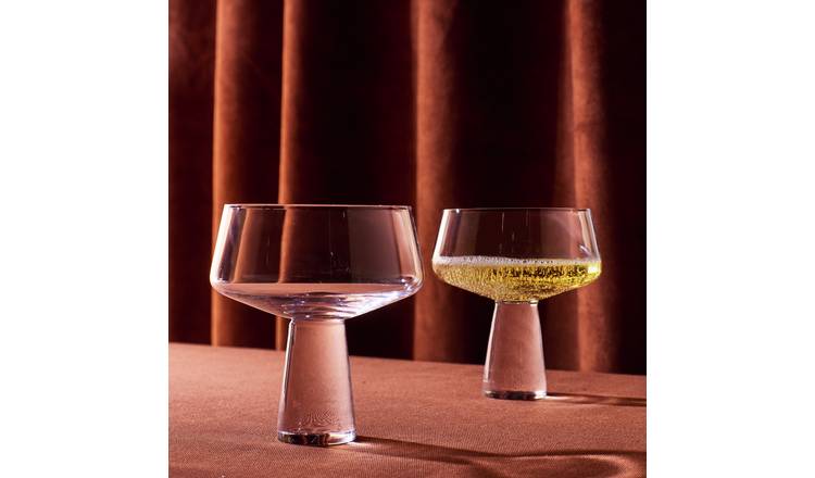 Habitat Block Stem Set of 4 Champagne Coupe Glasses