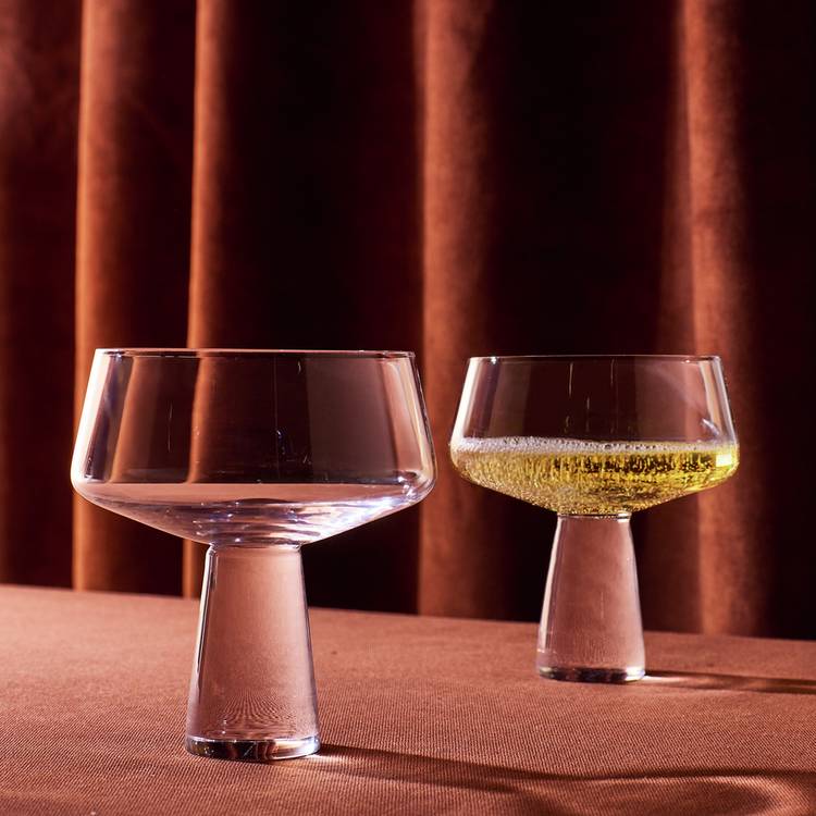 Habitat Block Stem Set of 4 Champagne Coupe Glasses 0