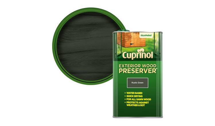 Cuprinol Exterior Wood Preserver Rustic Green - 5L