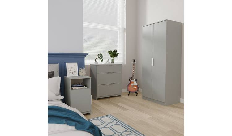 Welcome Orillia 3 Piece 2 Door Wardrobe Set - Grey
