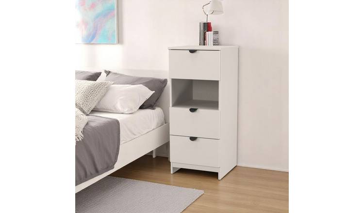 Welcome Canmore 3 Drawer Bedside Table - White