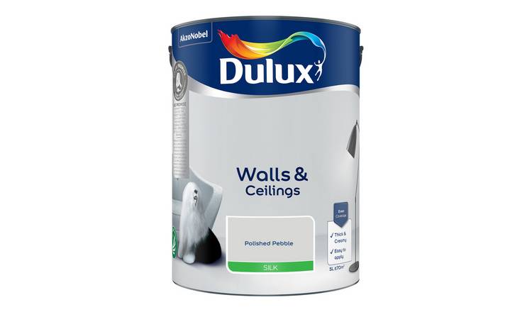 Dulux Walls & Ceilings Silk Paint Polished Pebble - 5L