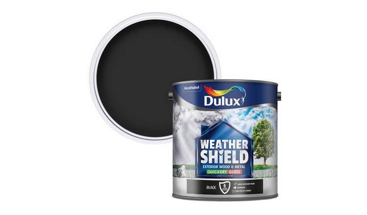 Dulux Weathershield Quick Dry Satin Gloss Black - 2.5L
