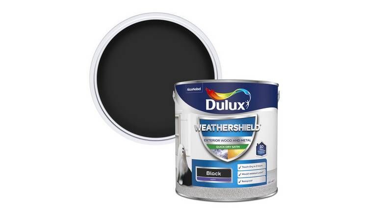 Dulux Weathershield Quick Dry Satin Black - 2.5L