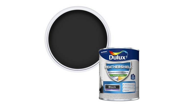 Dulux Weathershield Quick Dry Satin Black - 750ml