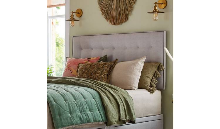 Silentnight Hayez Fabric Kingsize Headboard - Light Grey