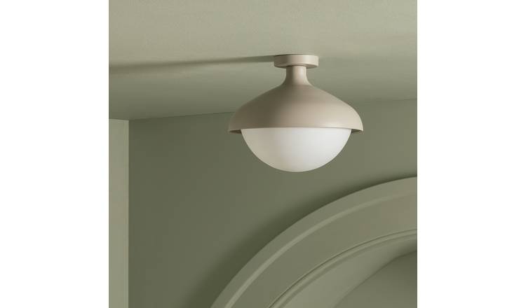 Habitat Acorn Metal Flush Ceiling Light - Latte