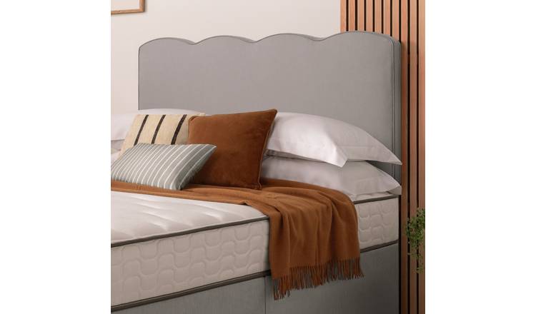 Silentnight Wave Velvet Single Headboard - Light Grey