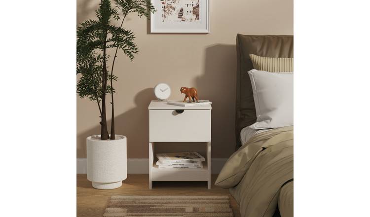 Welcome Canmore 1 Drawer Bedside Table - White
