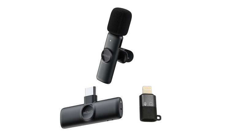 Deltaco USB-C Wireless Vlogging Microphone - Black