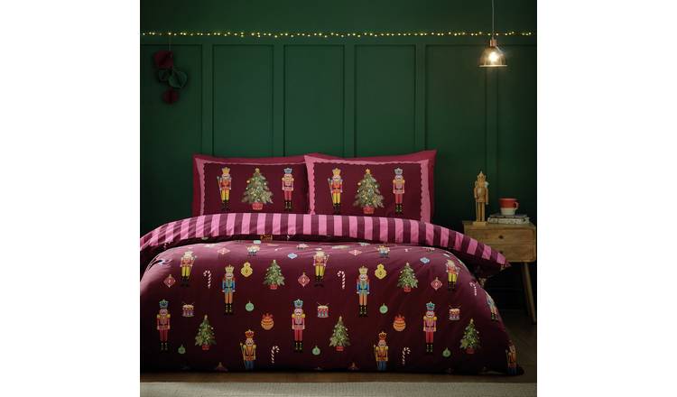 Catherine Lansfield Xmas Nutcracker Plum Bedding Set - King