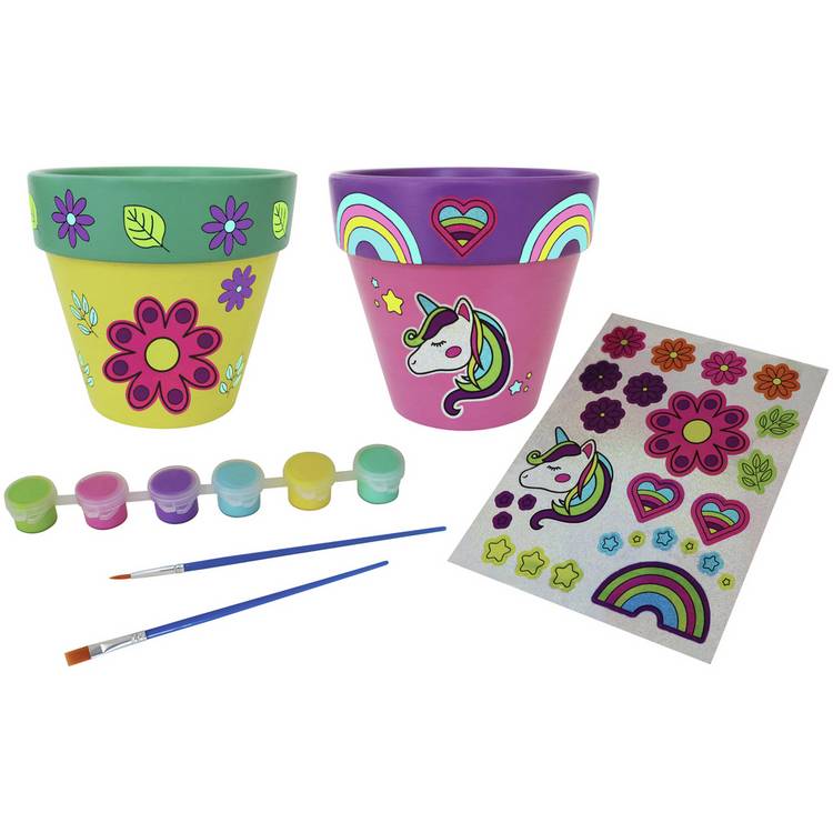 Chad Valley Be U Paint & Create Plant Pots-Set of 2 0