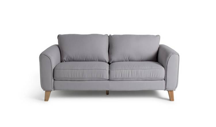 Habitat Cooper 3 Seater Fabric Sofa - Light Grey